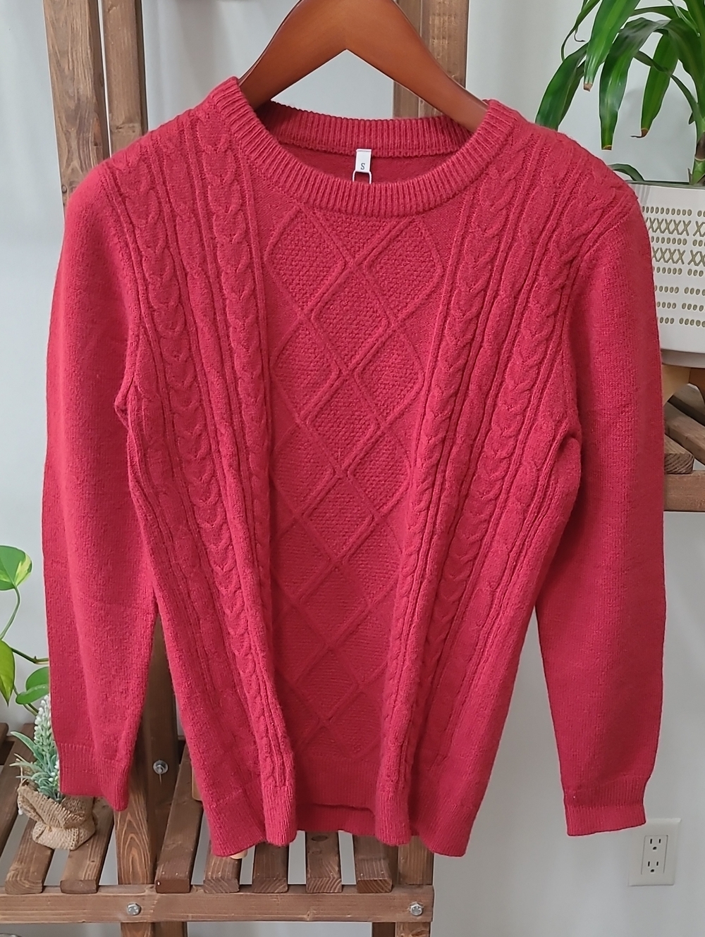 NWT Burgundy/Rust Cable Knit Sweater